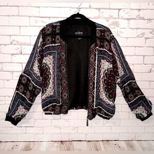 Cotton On Multicolor Women's Bomber Jacket Lightweight Unique Rare Find Size 8